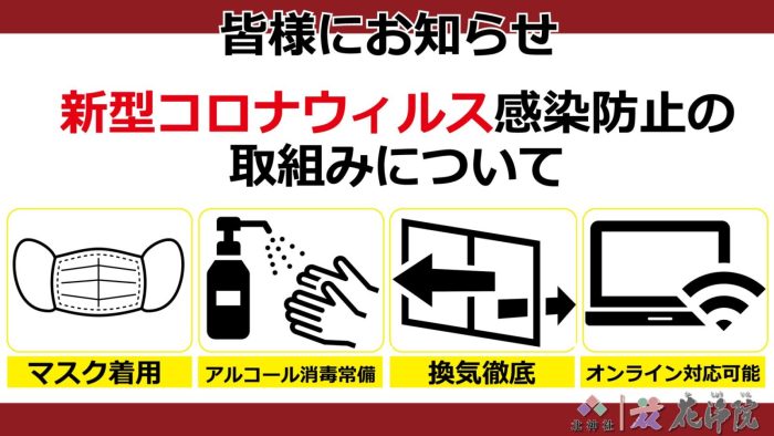 新型コロナウィルス感染防止の取り組みについて